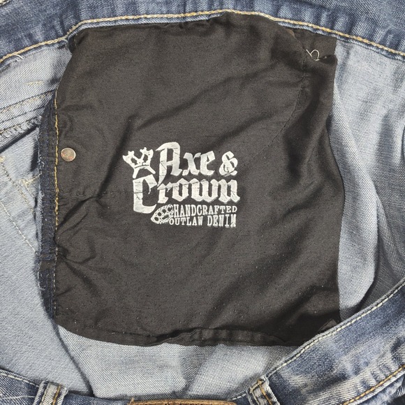 Axe & Crown Jeans Mens Size 48x32 Light Wash Denim Blue Relaxed Fit Distressed - Picture 10 of 16